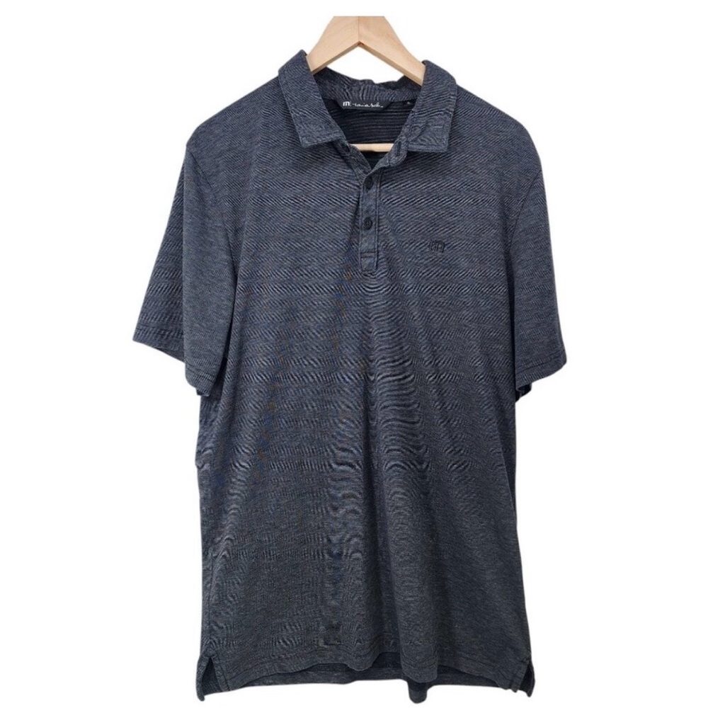 Travis Mathew Mens XL Polo Shirt Heathered Gray Pima Cotton & Polyester‎ Blend